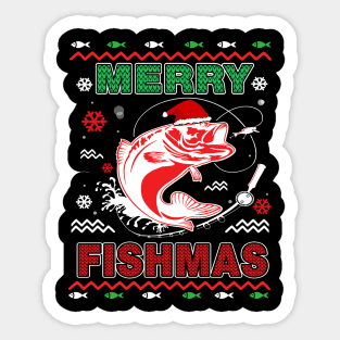 Merry Fishmas T-Shirt Christmas Sticker